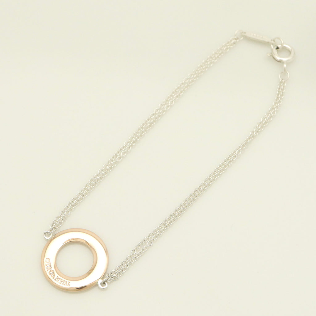 Tiffany & Co. 1837 Round Circle Double Chain Bracelet Sterling Silver 925