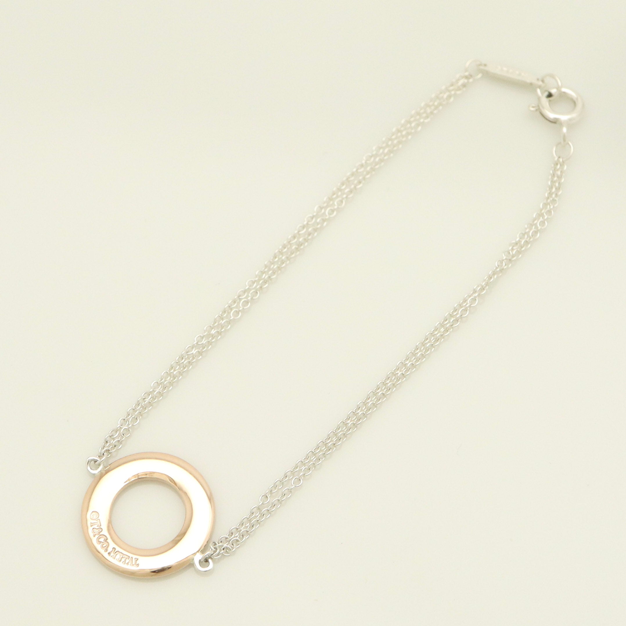 Tiffany & Co. 1837 Round Circle Double Chain Bracelet Sterling Silver 925