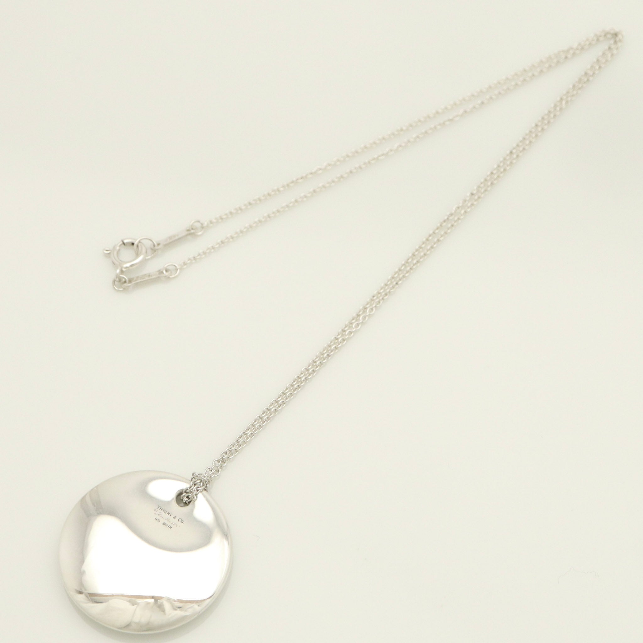 Tiffany & Co. Round Circle Disc Necklace Pendant  Sterling Silver  925