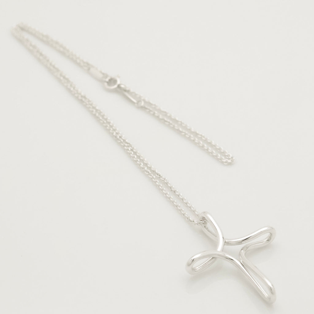 TIFFANY & Co. Open Cross Infinity Elsa Peretti Necklace  Sterling Silver 925