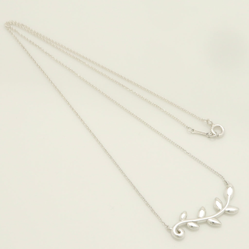 GIFT*Tiffany & Co. Picasso Olive Leaf Vine Necklace Pendant Sterling Silver 925 