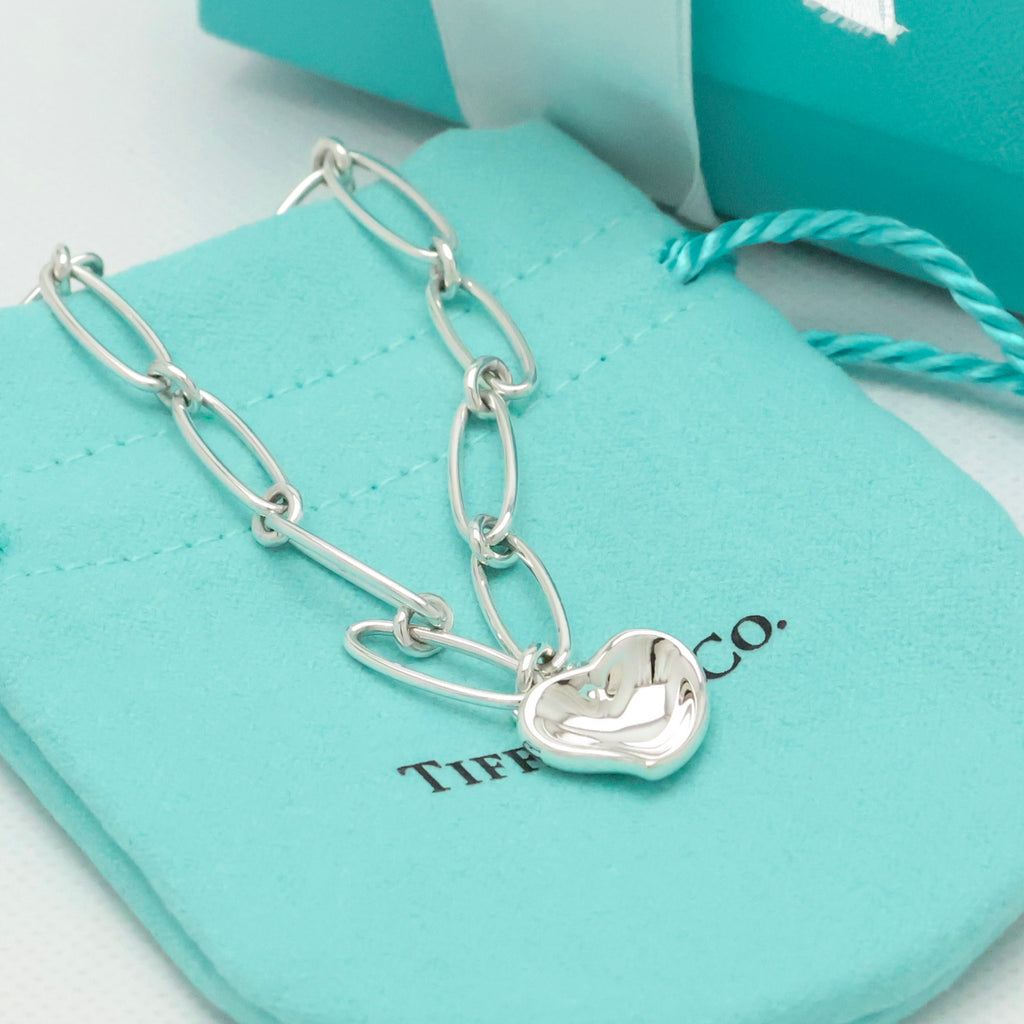 Tiffany & Co. Peretti Curved Full Heart Bracelet Sterling Silver 925