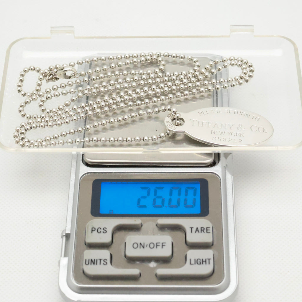 TIFFANY&Co.リターントゥ ティファニー オーバル タグ ボール チェーン ネックレス AG925