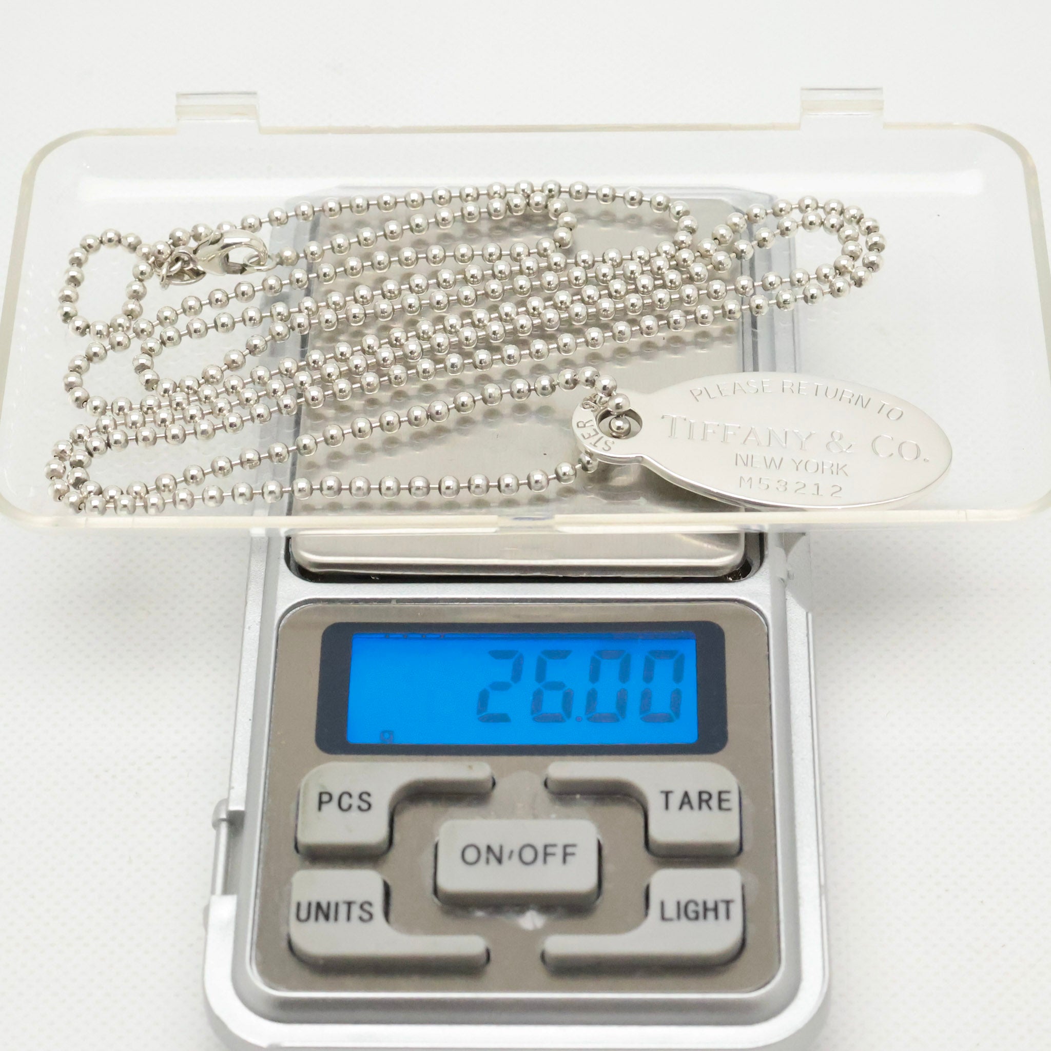 TIFFANY&Co.リターントゥ ティファニー オーバル タグ ボール チェーン ネックレス AG925
