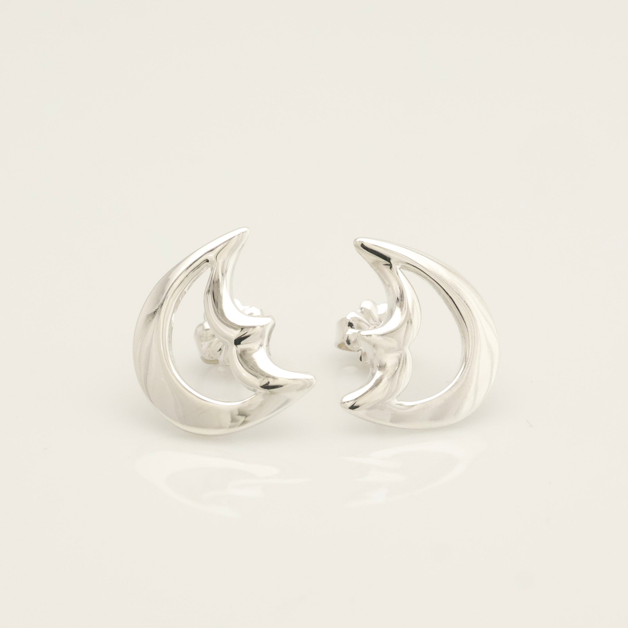 Tiffany & Co. Picasso Half Moon Stud Earrings Sterling Silver 925