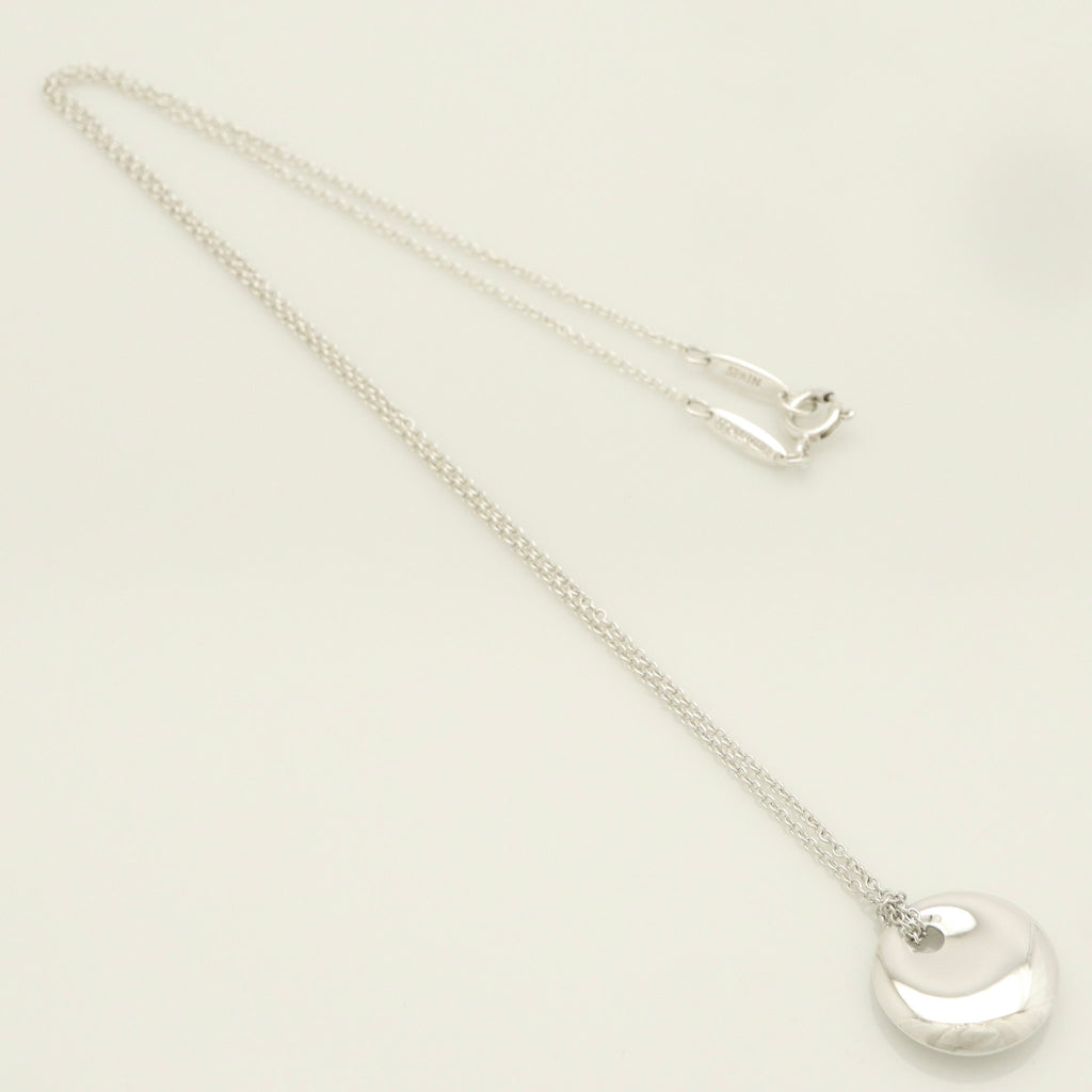 Tiffany & Co. Small Round Circle Disc Necklace Pendant Sterling Silver 925