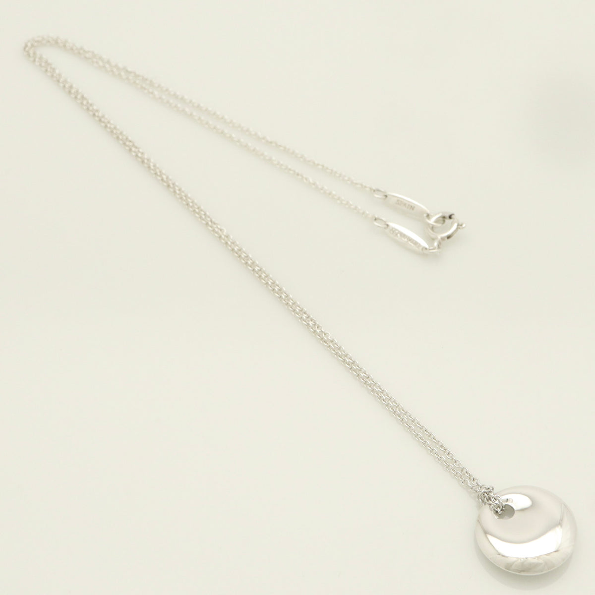 Tiffany & Co. Small Round Circle Disc Necklace Pendant Sterling Silver 925