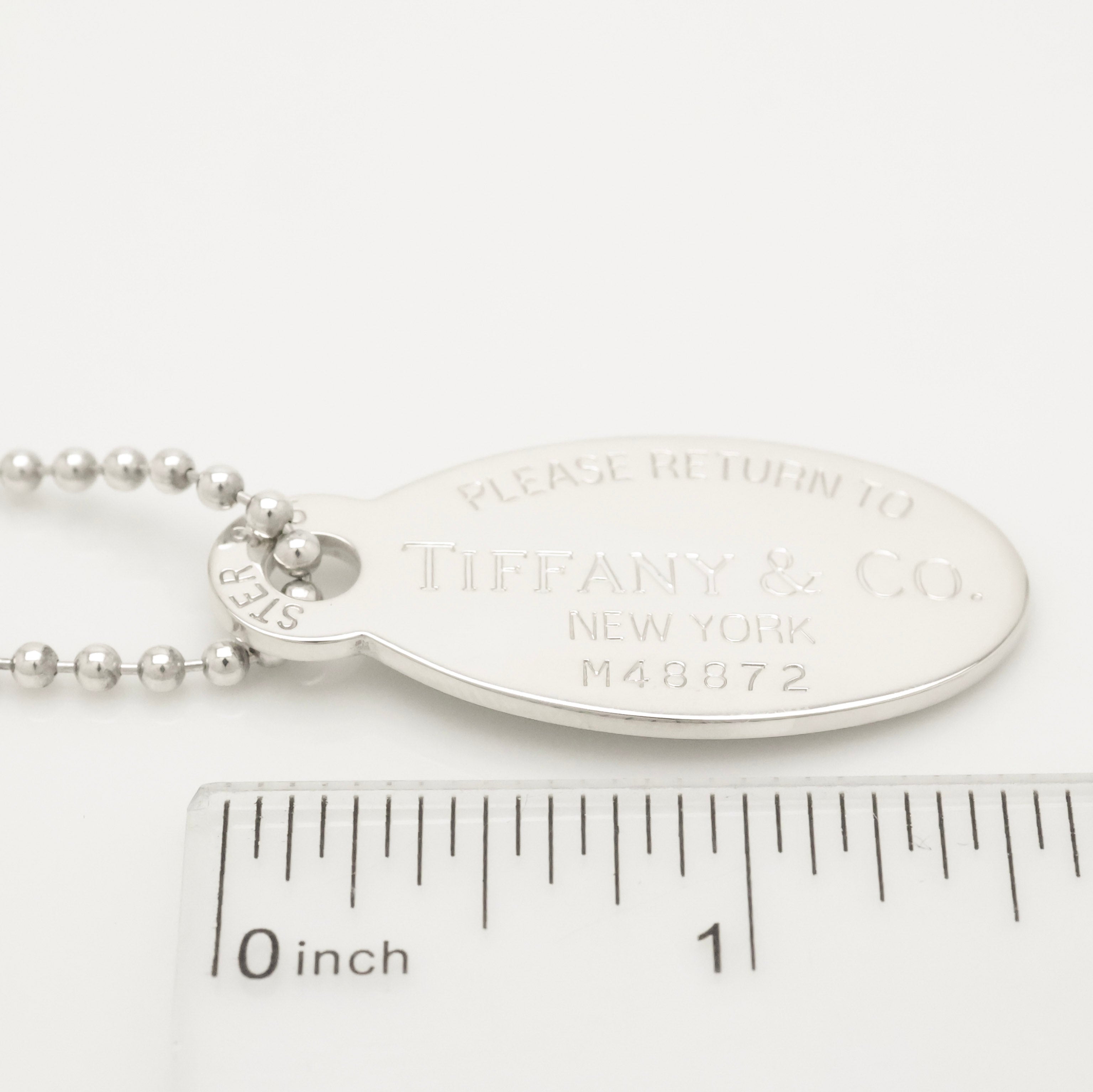 TIFFANY&Co.リターントゥ ティファニー オーバル タグ ボール チェーン ネックレス AG925