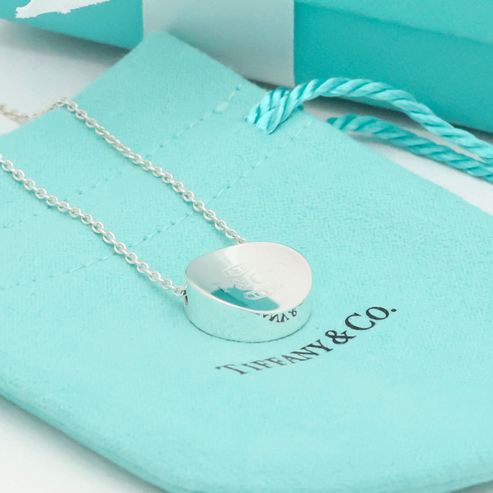 Tiffany & Co. 1837 Concave Circle Necklace Sterling Silver 925