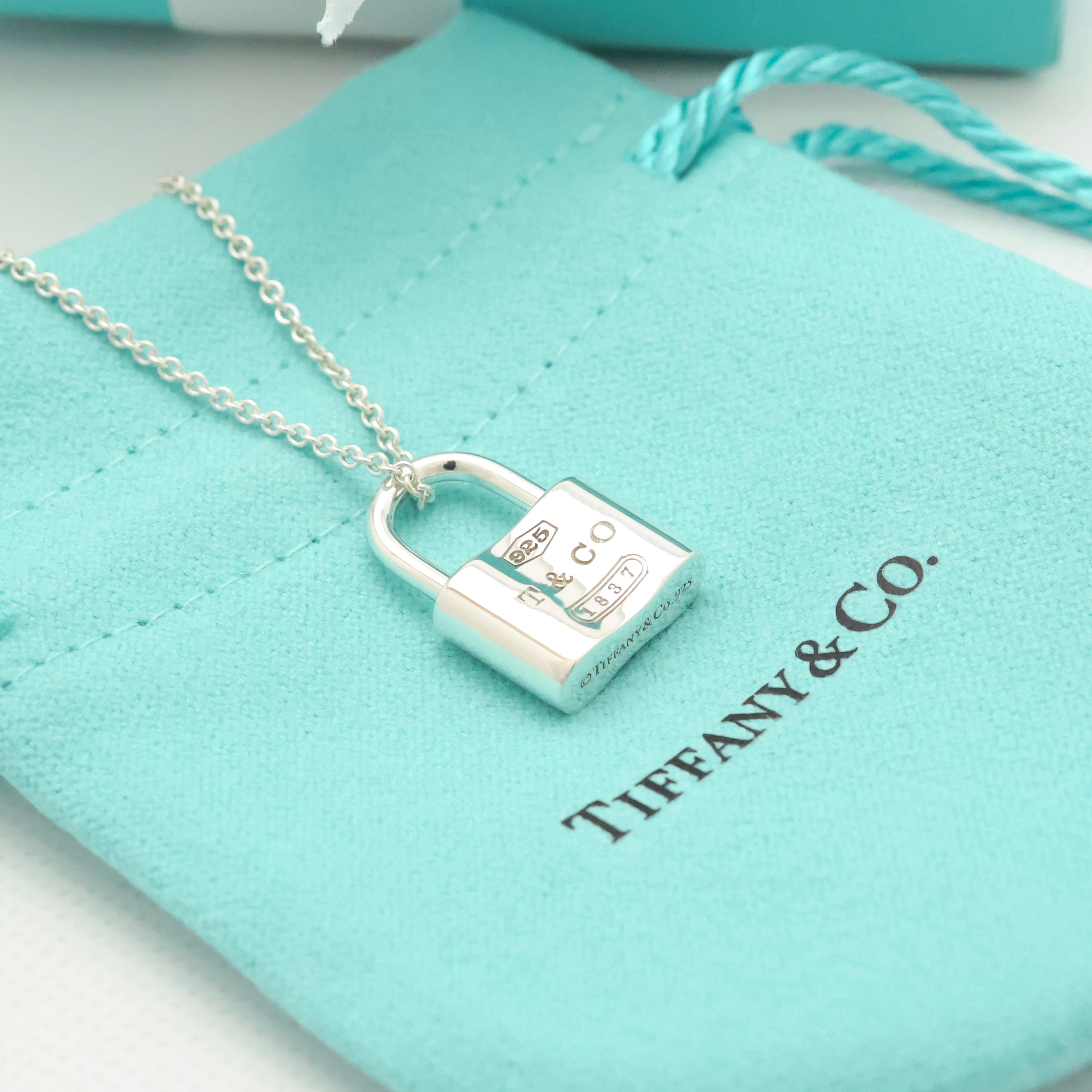 Tiffany & Co. 1837 Lock Padlock Necklace Pendant  Sterling Silver 925