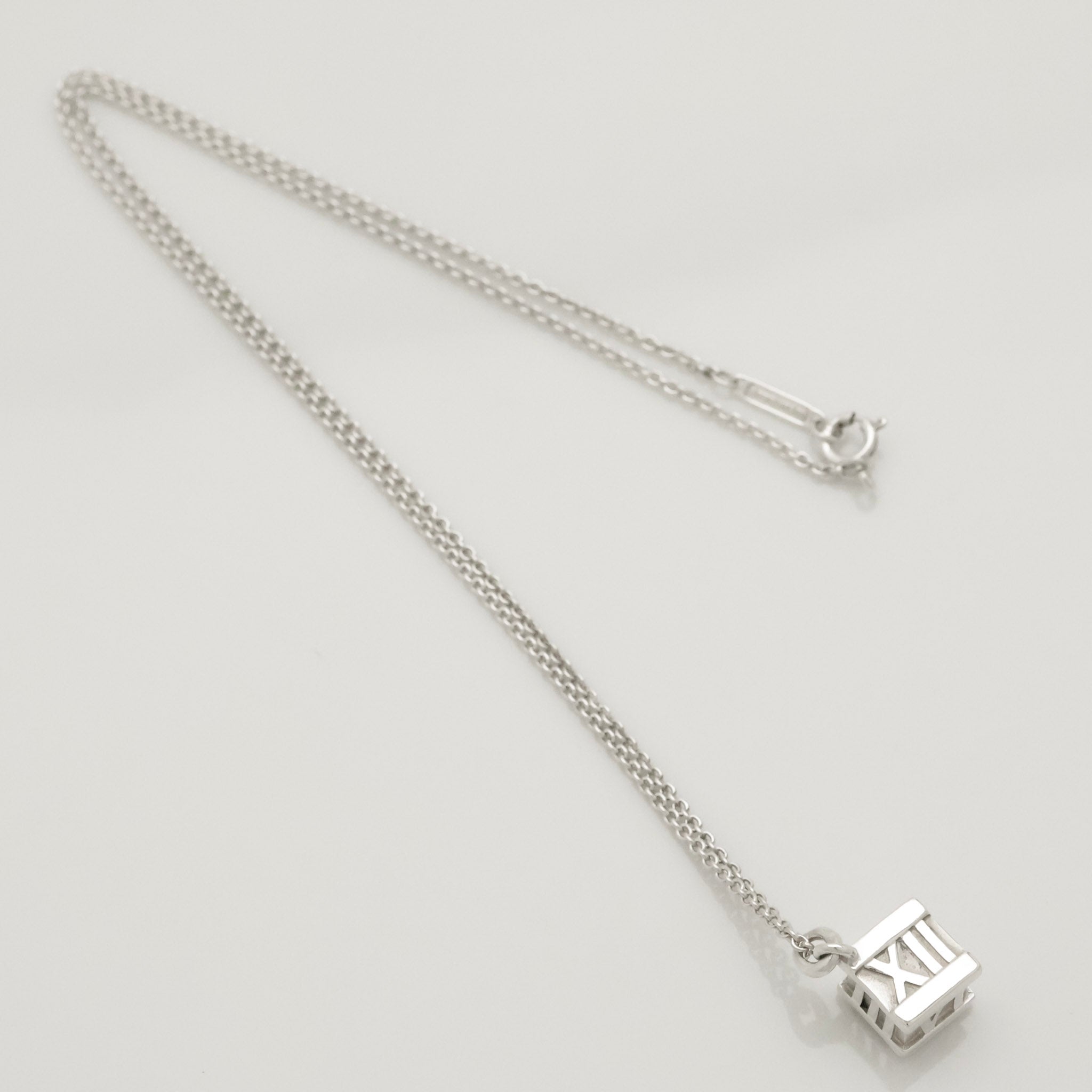  Tiffany & Co. Atlas Cube Necklace Pendant  Sterling Silver  925 