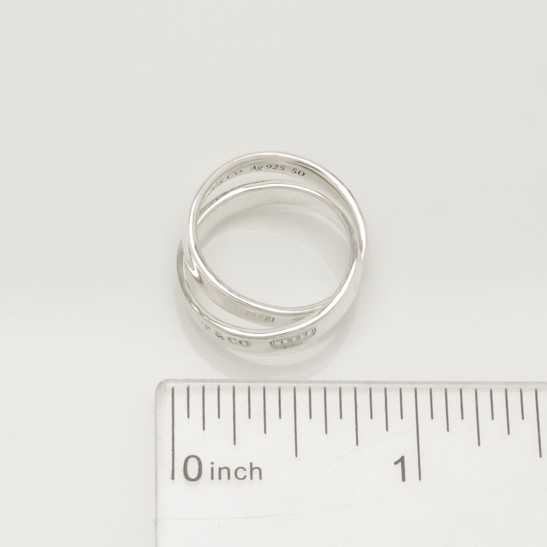 Tiffany & Co. 1837 Interlocking Circles Double Ring  Sterling Silver 925