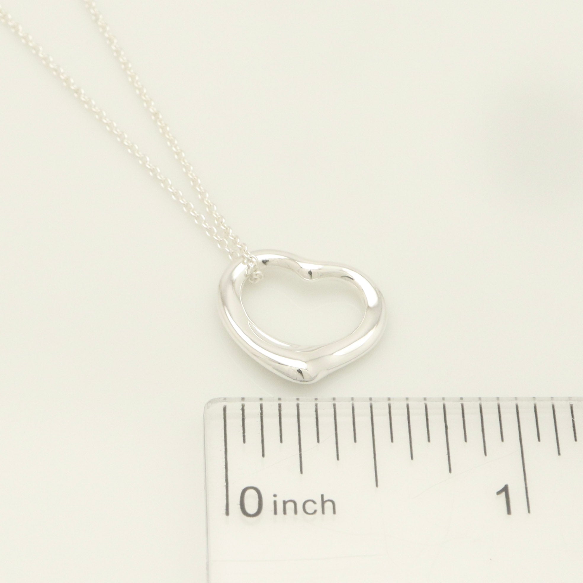 Tiffany & Co. Open Heart Pendant Necklace Sterling Silver 925