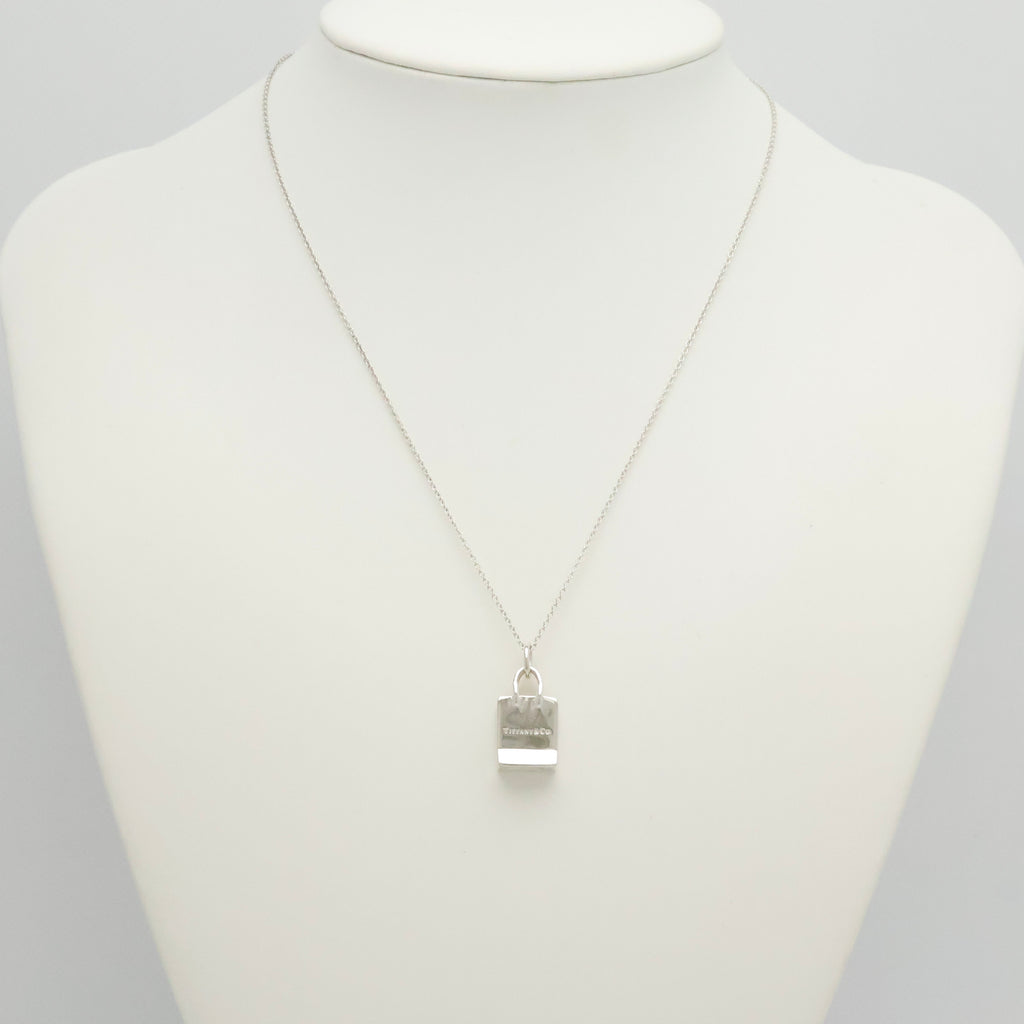 Tiffany & Co. Shopping Bag Pendant Charm Necklace Sterling Silver 925