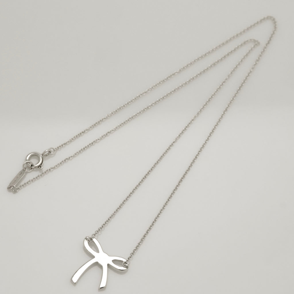 Tiffany & Co. Ribbon Bow Necklace Pendant  Sterling Silver 925 