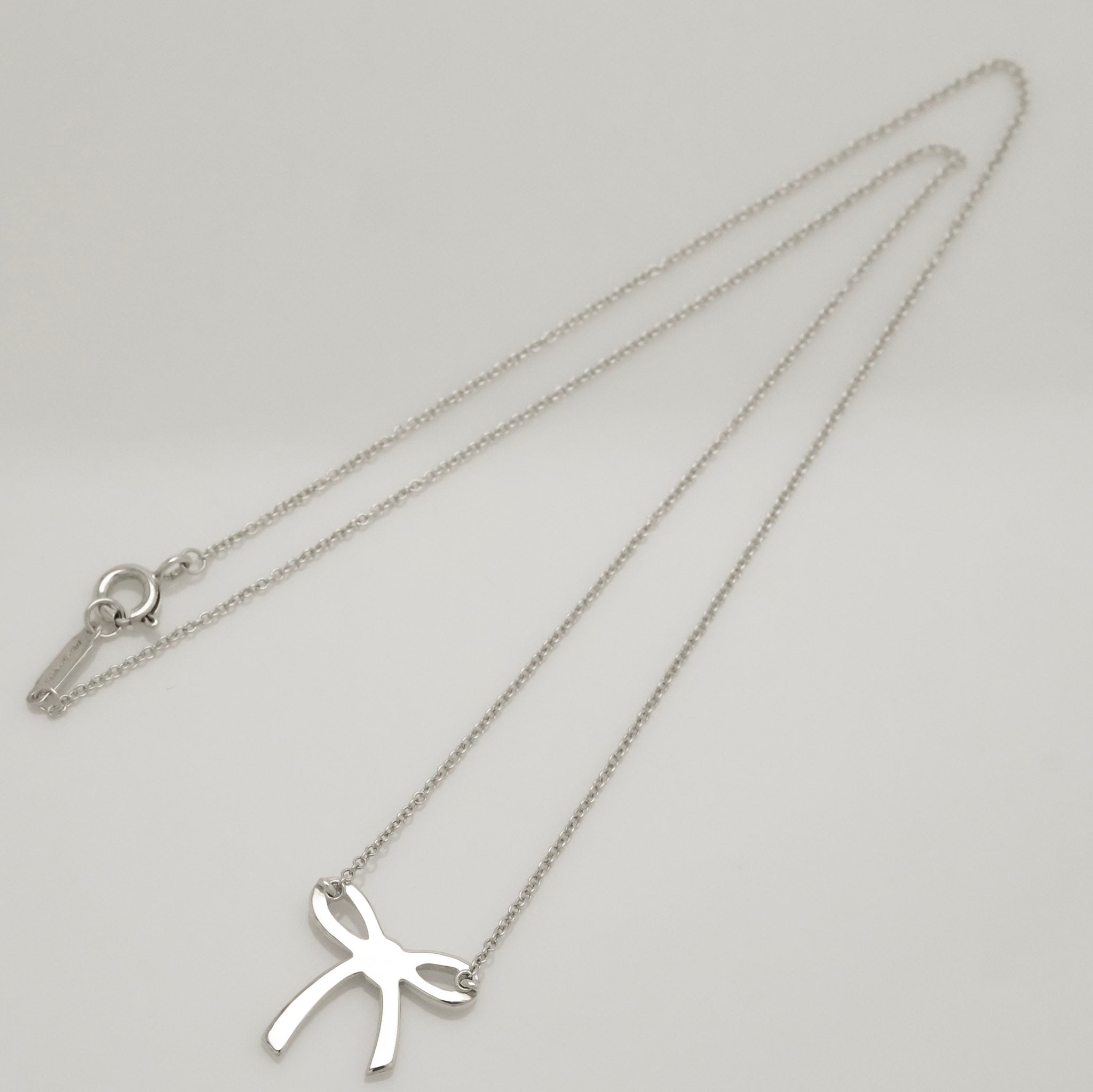 Tiffany & Co. Ribbon Bow Necklace Pendant  Sterling Silver 925 