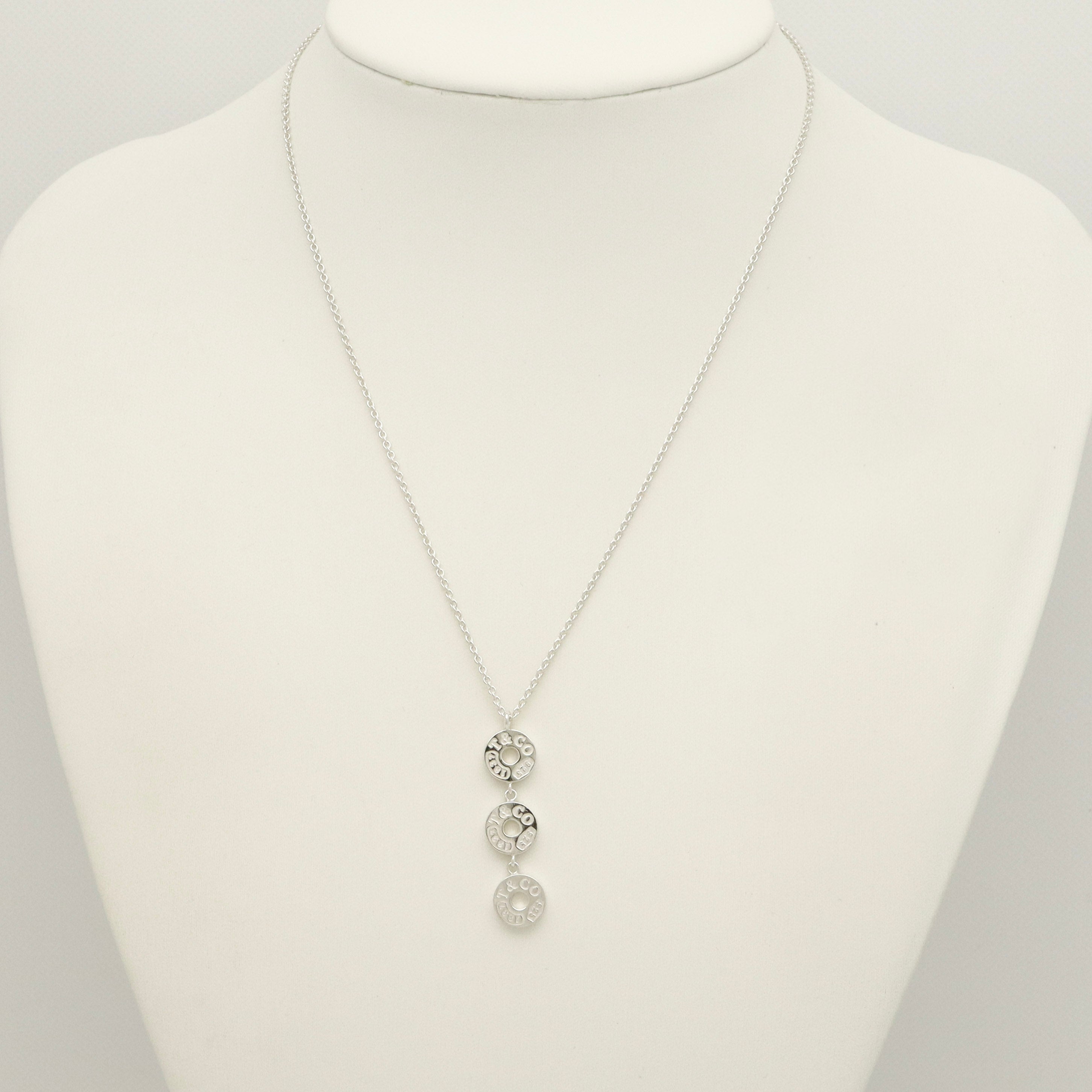 Tiffany & Co. 1837 Triple 3 Circle Pendant Necklace Sterling Silver 925