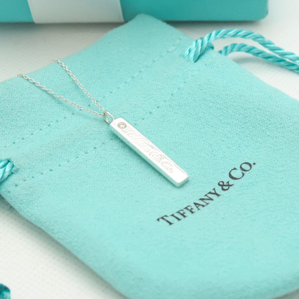 TIFFANY&Co. ノーツ バー 1P ダイヤモンド ネックレス AG925