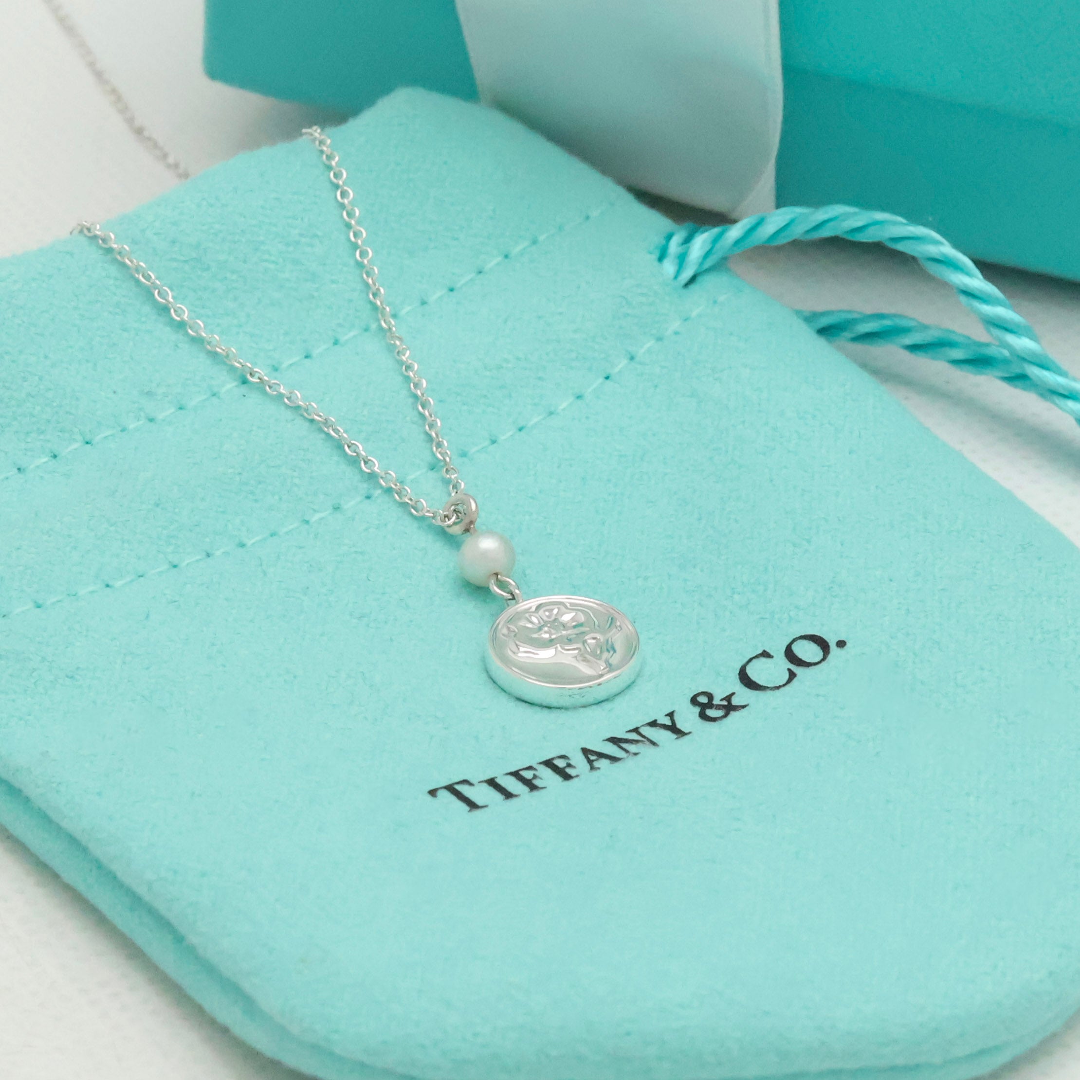 TIFFANY&Co. ネイチャー ローズ フラワー パール ネックレス AG925