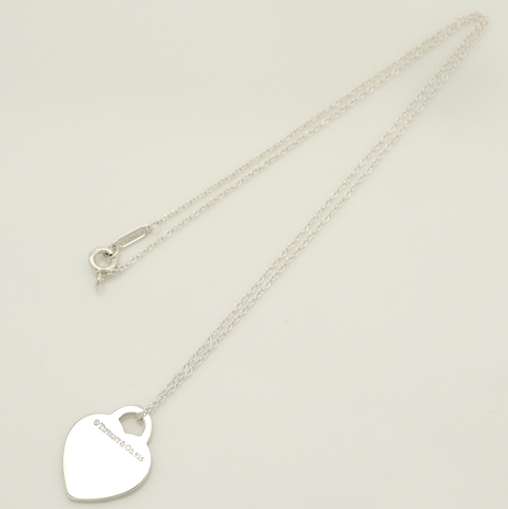 Tiffany & Co. Notes I LOVE YOU Heart Pendant Necklace Sterling Silver 925