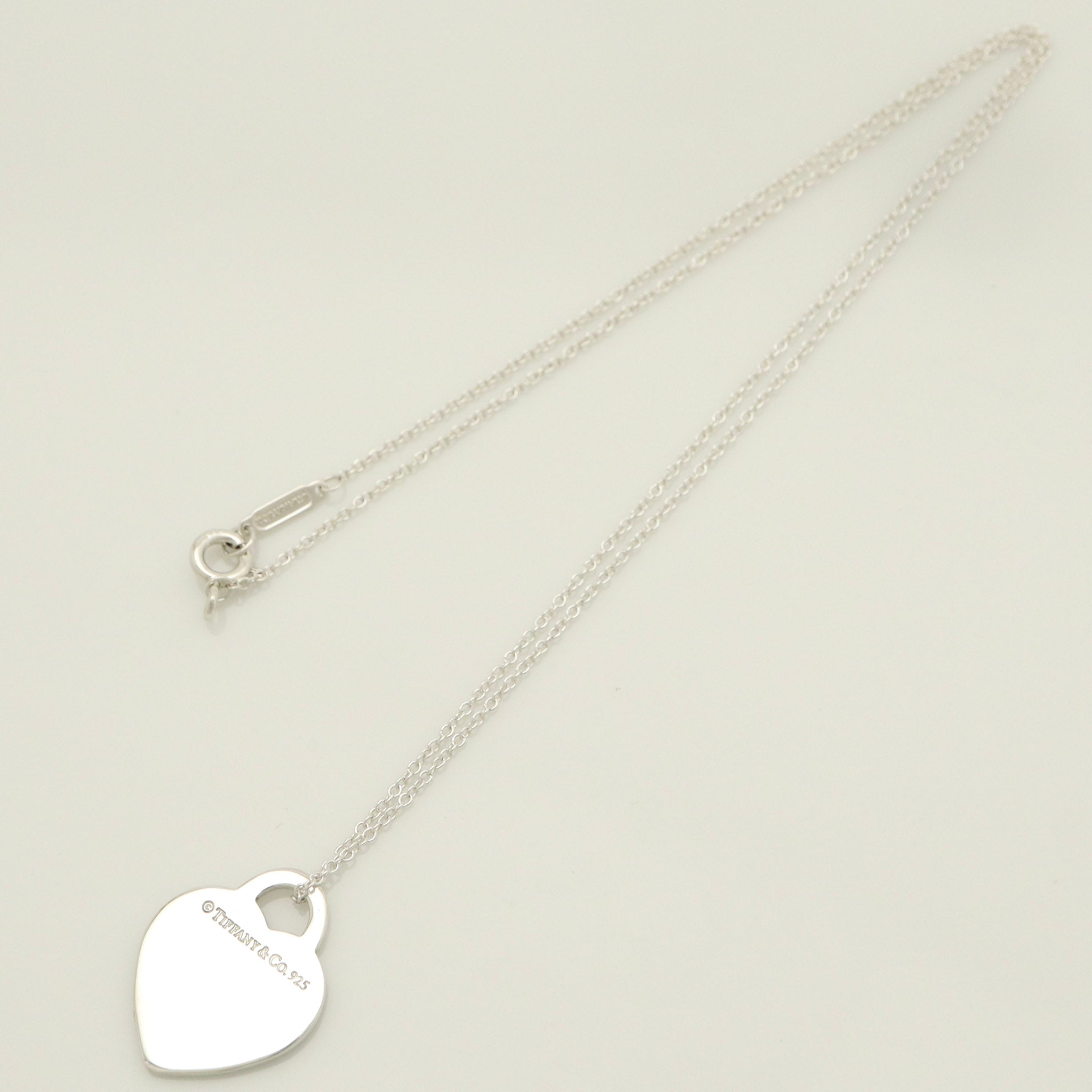 Tiffany & Co. Notes I LOVE YOU Heart Pendant Necklace Sterling Silver 925