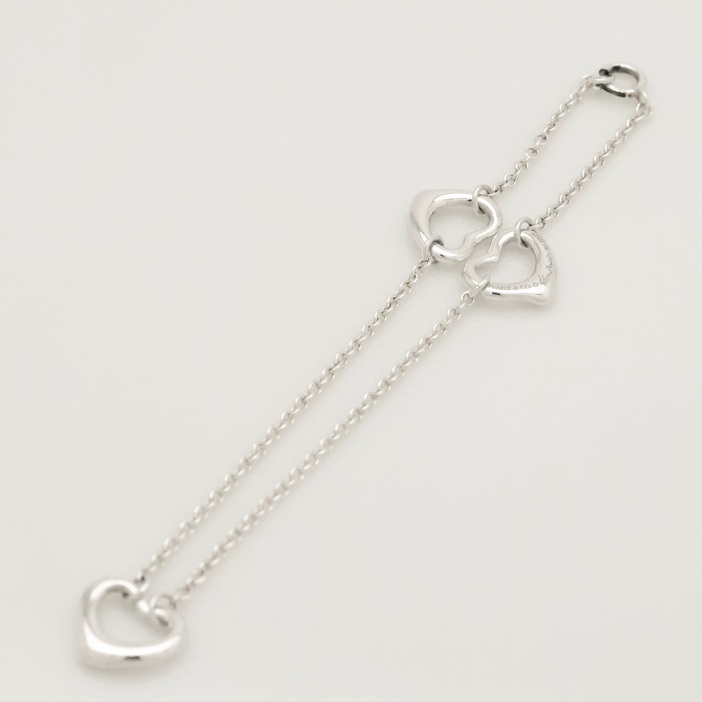 TIFFANY&Co. 3連 トリプル オープン ハート エルサペレッティ ブレスレット AG925
