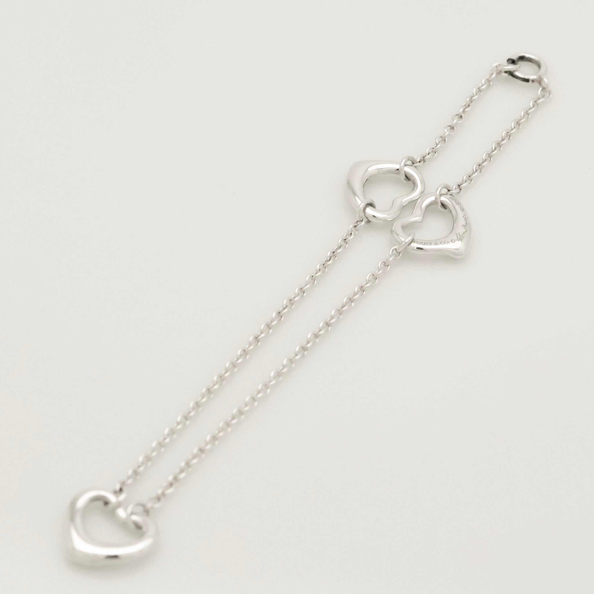 TIFFANY&Co. 3連 トリプル オープン ハート エルサペレッティ ブレスレット AG925
