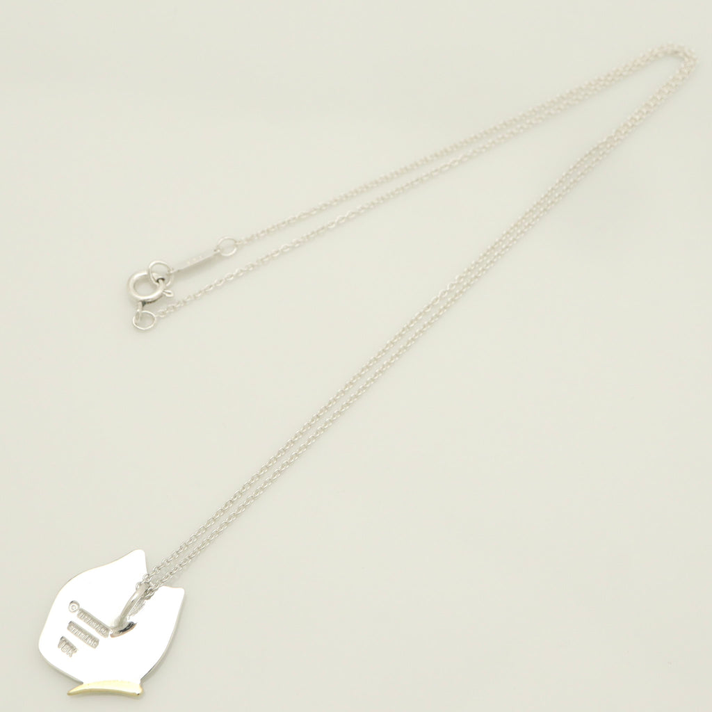 Tiffany & Co. Butterfly Pendant Necklace Sterling Silver 925 & 18K Gold 