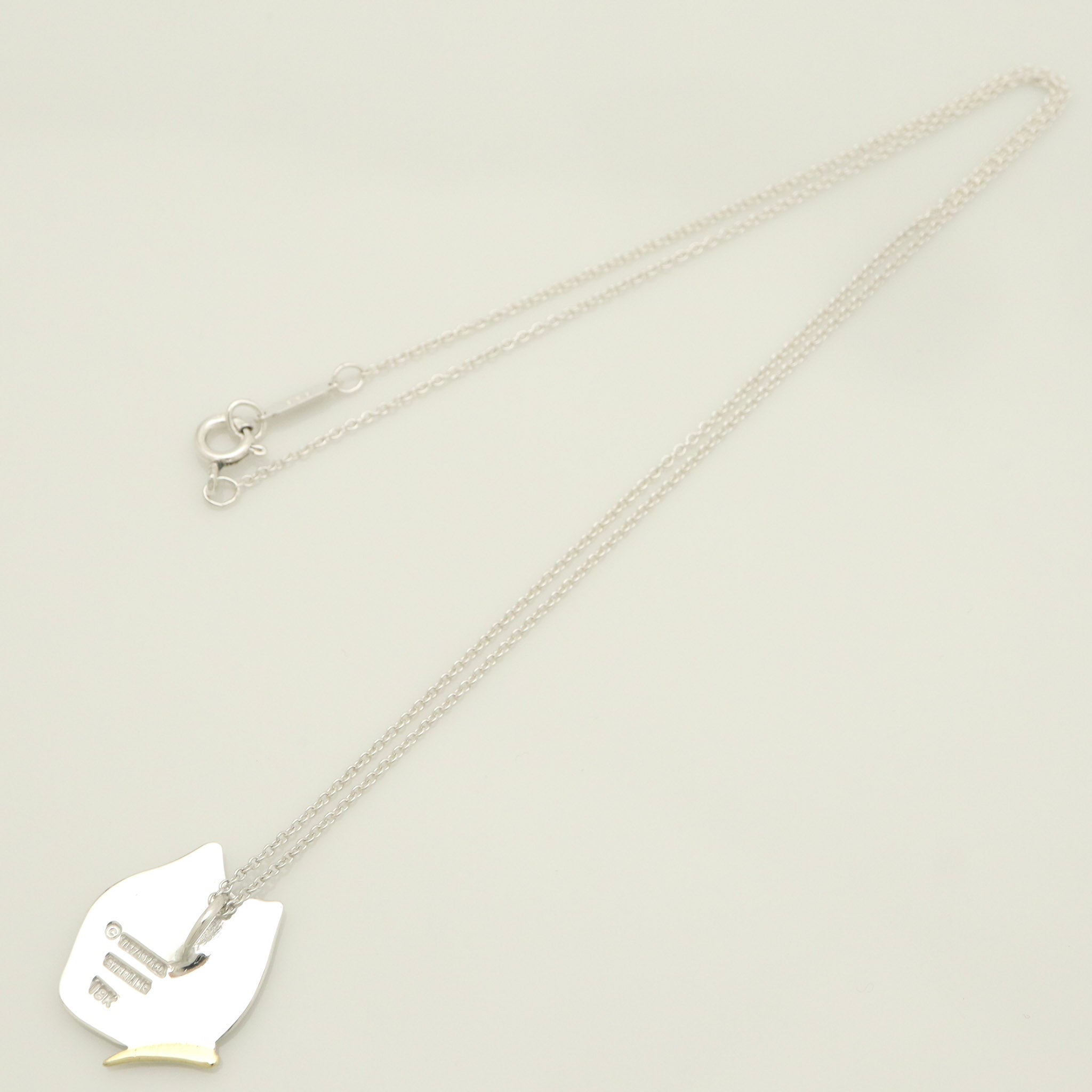  Tiffany & Co. Butterfly Pendant Necklace Sterling Silver 925 & 18K Gold 