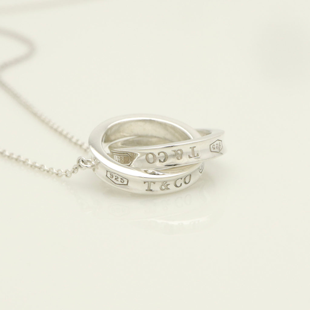 Tiffany & Co. 1837 Interlocking Circles Lariat Necklace Sterling Silver 925