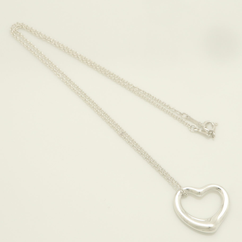 Tiffany & Co. Open Heart Pendant Necklace Sterling Silver 925