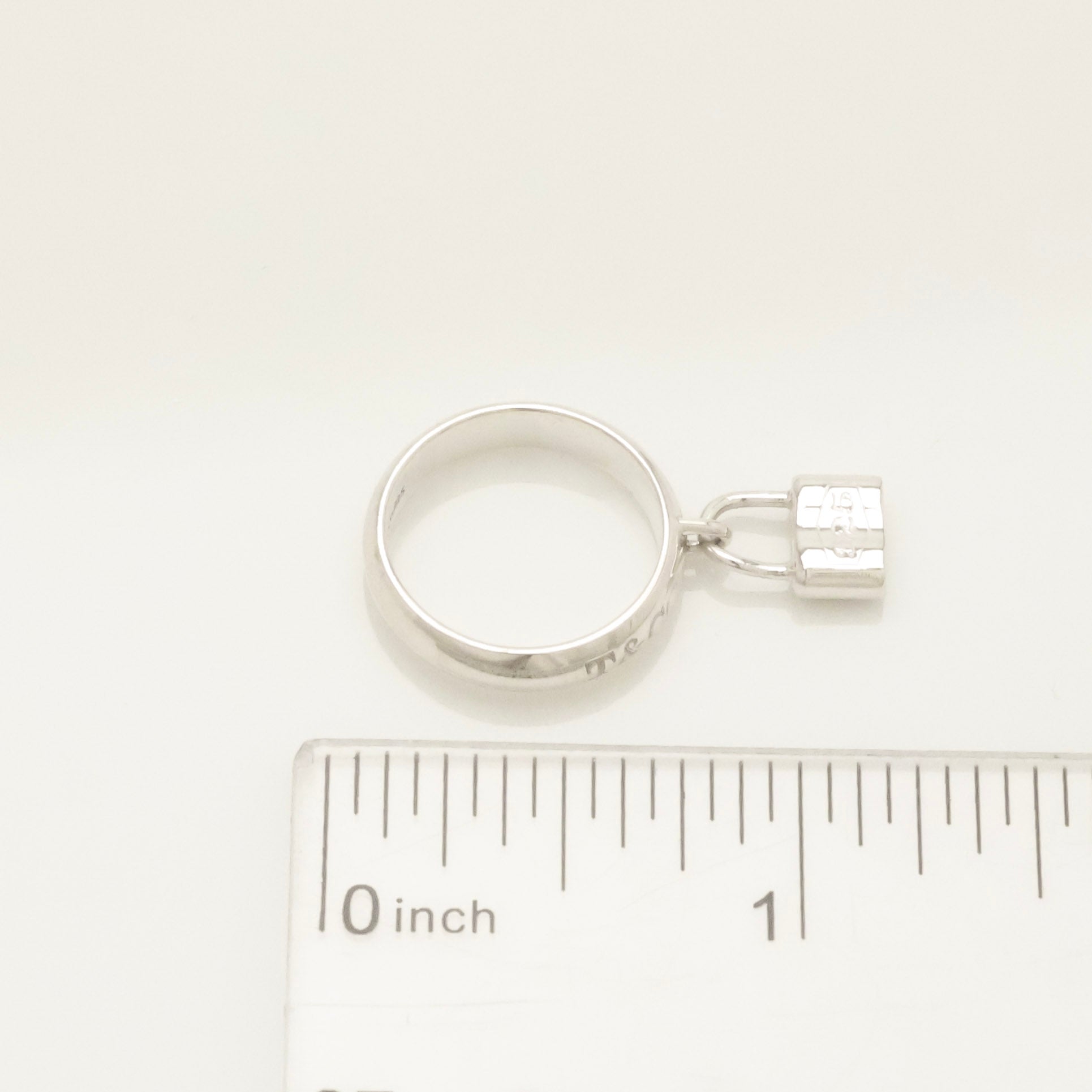 Tiffany & Co. 1837 Padlock Dangle Ring Sterling Silver 925
