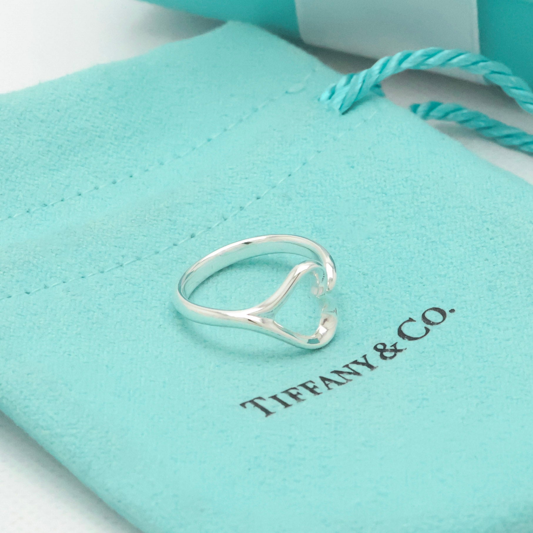 TIFFANY&Co. オープンハート エルサペレッティ リング 8 号 AG925