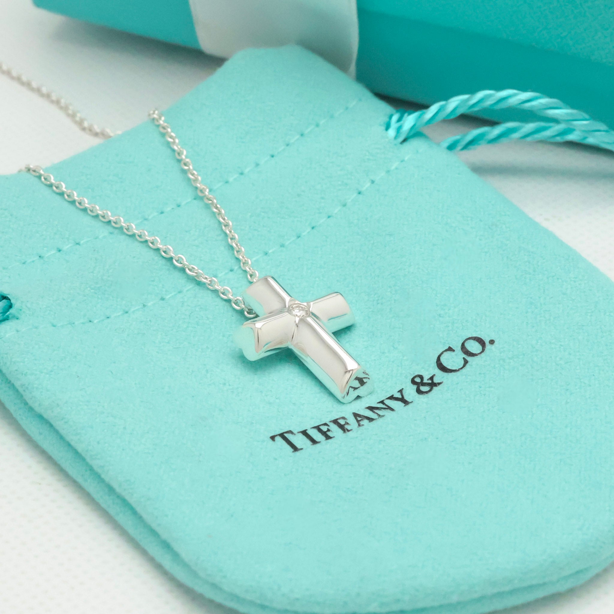 TIFFANY&Co. パロマピカソ テンダネス クロス 1Pダイヤモンド パロマピカソ ネックレス AG925