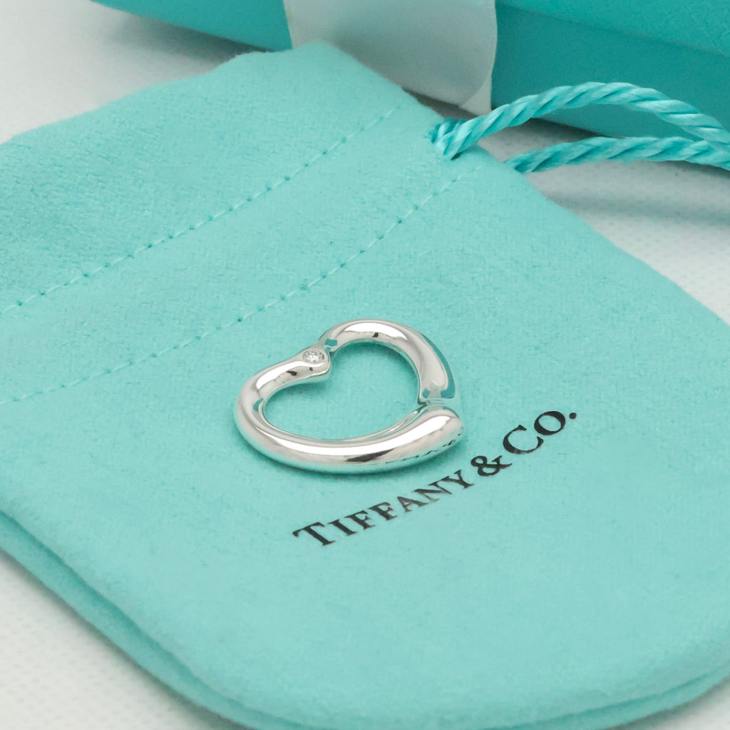 TIFFANY&Co. オープンハート 22mm 1P ダイヤモンド エルサペレッティ チャーム AG925