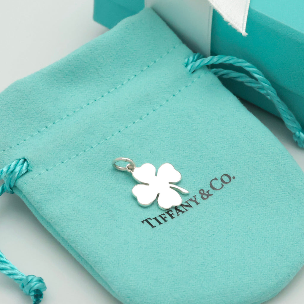 Tiffany & Co. Four Leaf Clover Pendant Charm Sterling Silver 925 