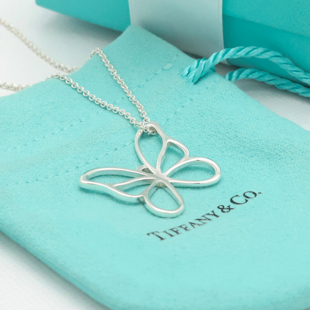 TIFFANY&Co. オープン バタフライ 蝶 ネックレス AG925