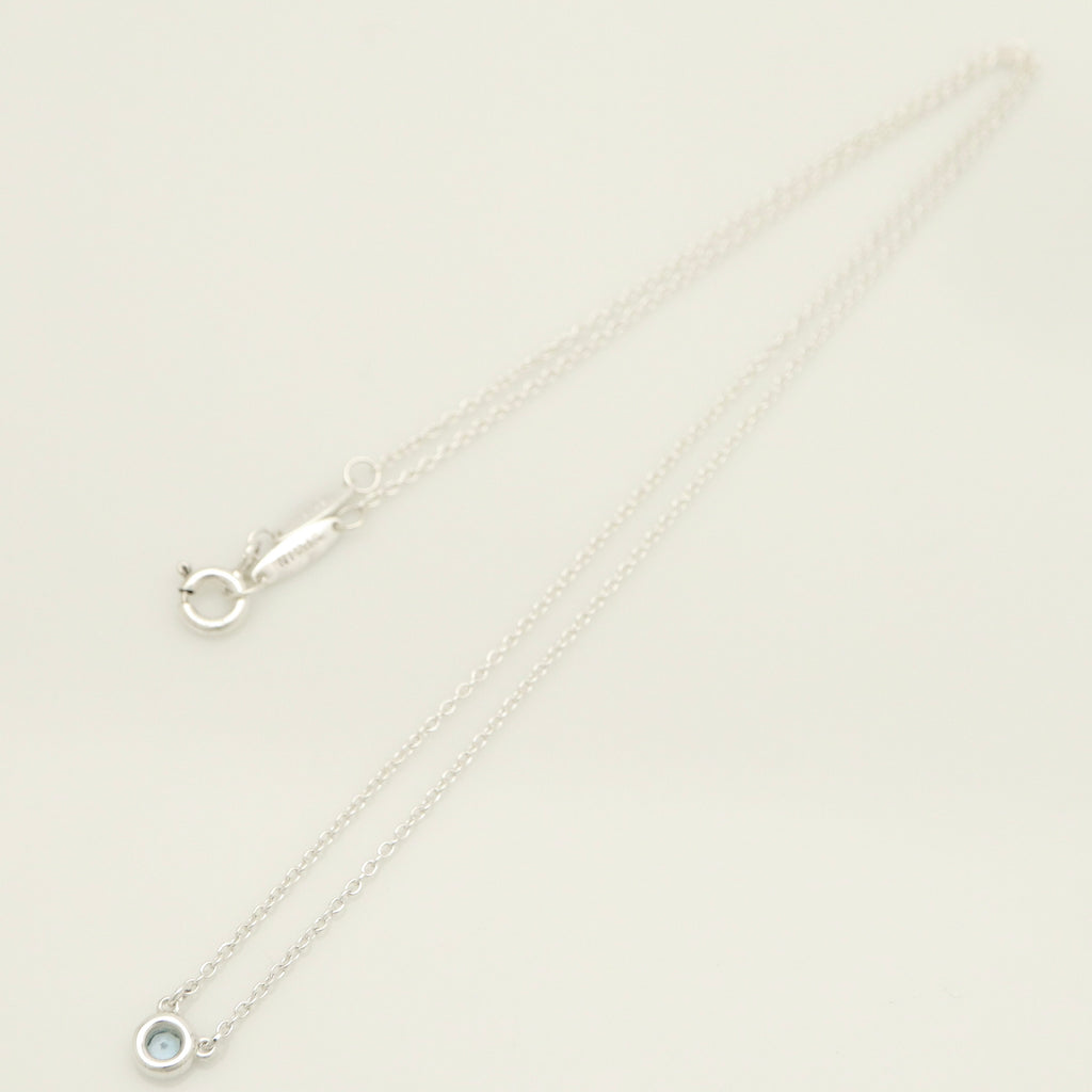 Tiffany & Co. By the Yard Aquamarine Sapphire Necklace Sterling Silver 925