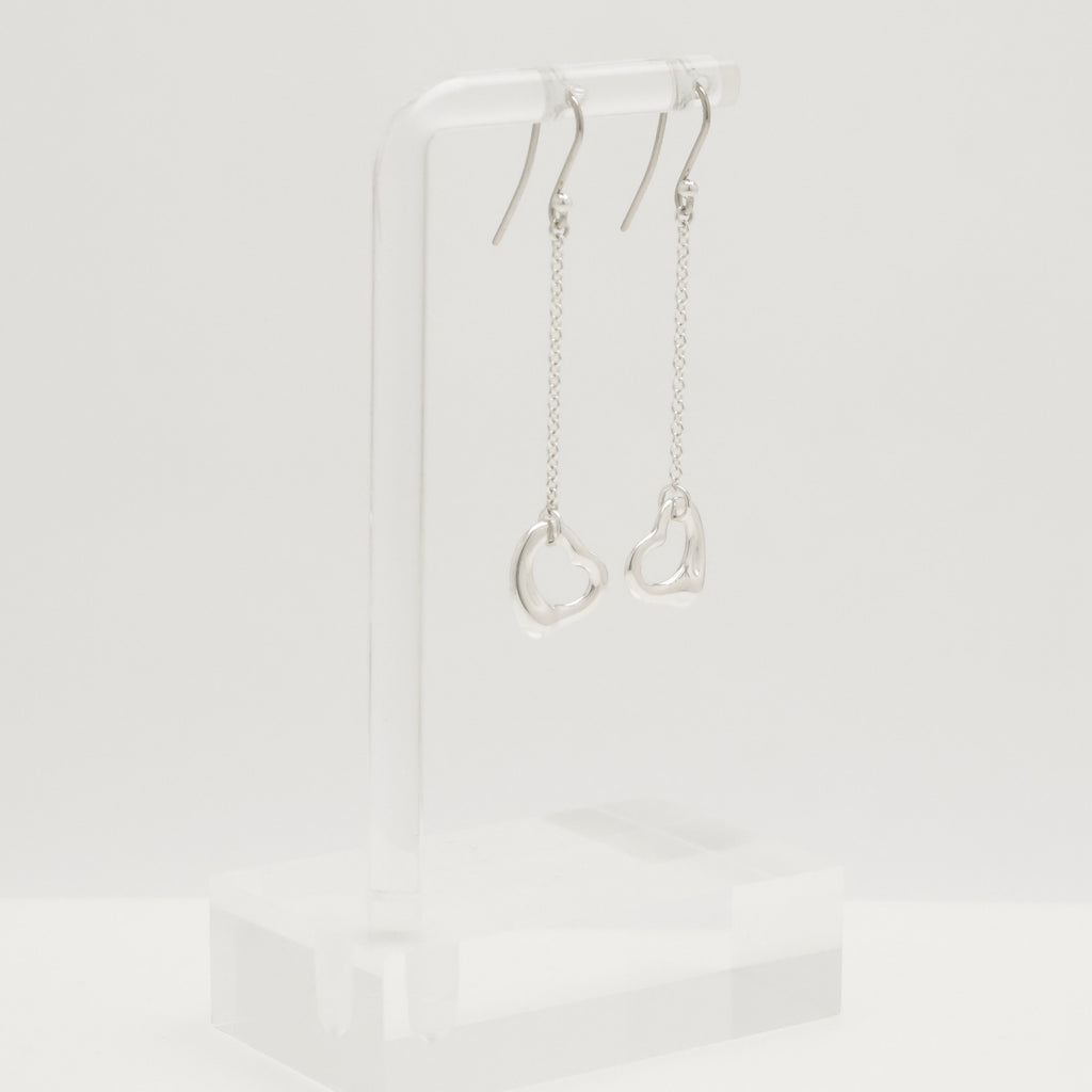 TIFFANY&Co. オープンハート エルサペレッティ ドロップ フック ピアス AG925