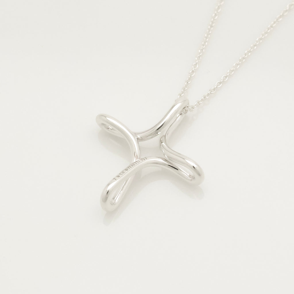  Tiffany & Co. Infinity Cross Necklace Pendant  Sterling Silver 925 