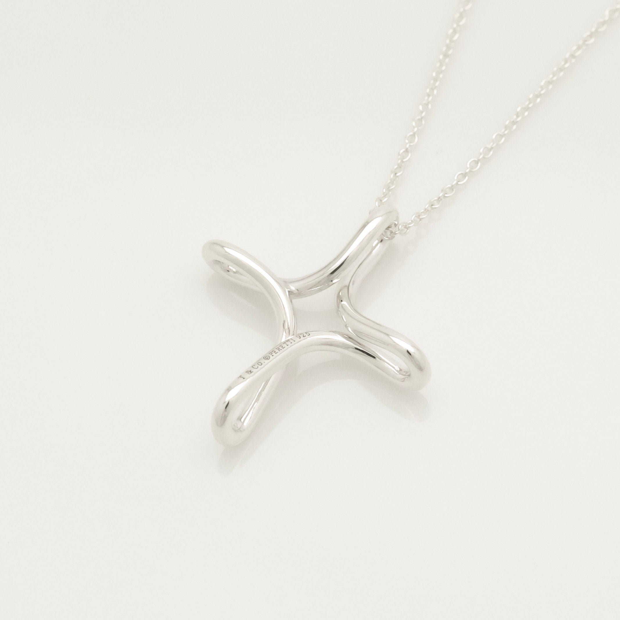  Tiffany & Co. Infinity Cross Necklace Pendant  Sterling Silver 925 