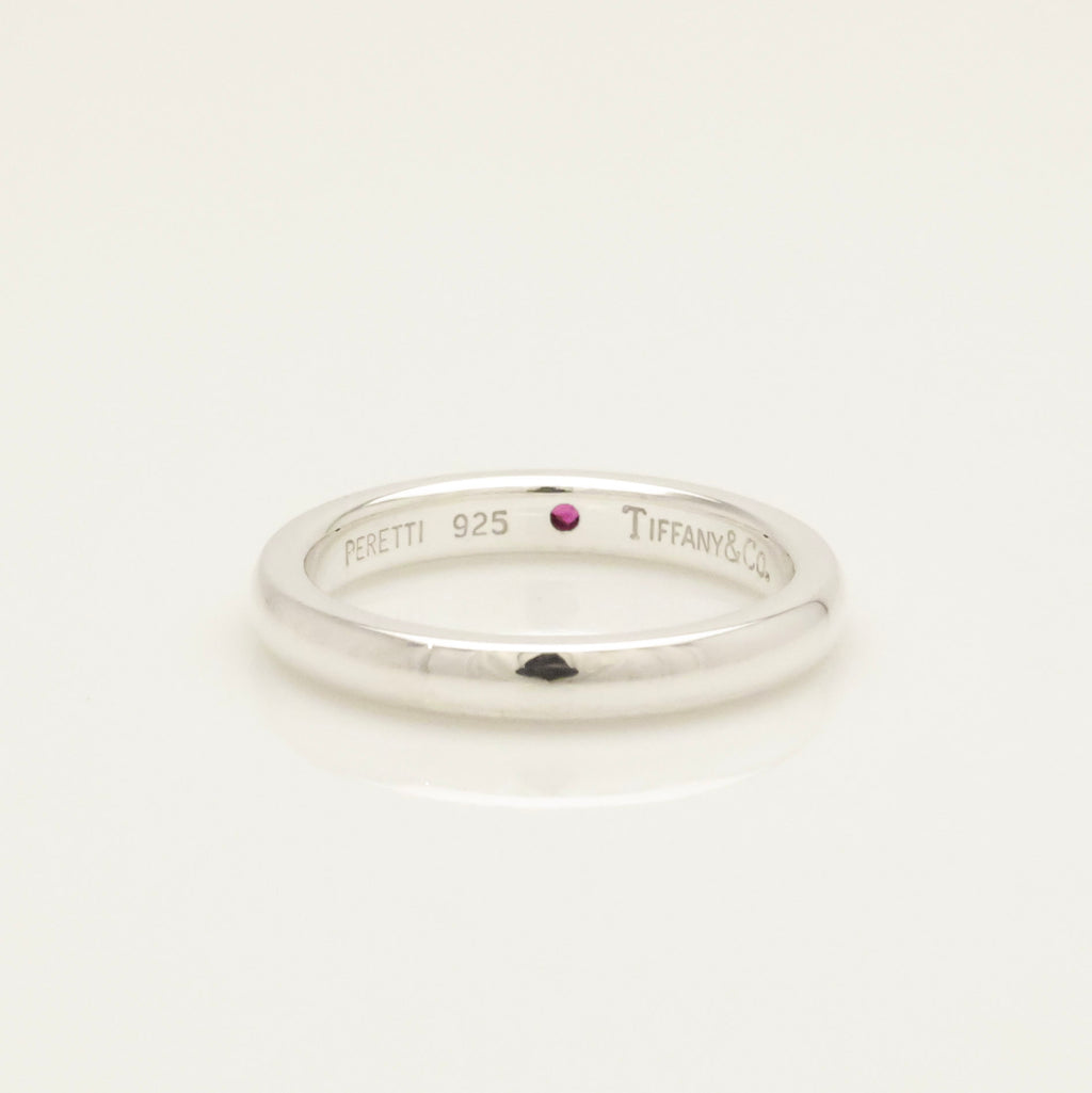 Tiffany & Co. Ruby Stacking Band Ring Sterling Silver 925