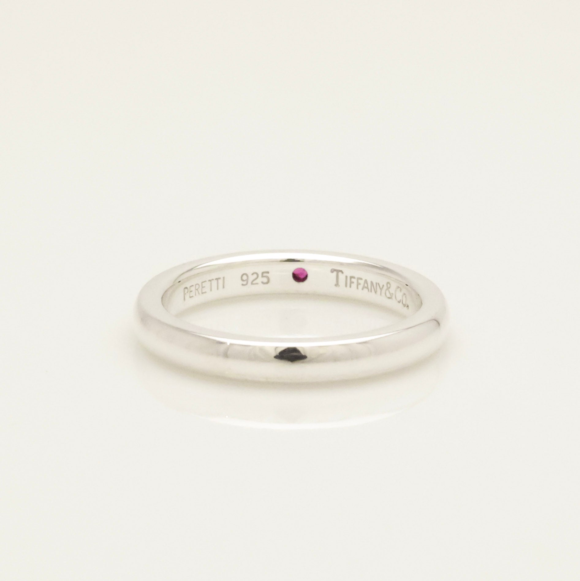 Tiffany & Co. Ruby Stacking Band Ring Sterling Silver 925