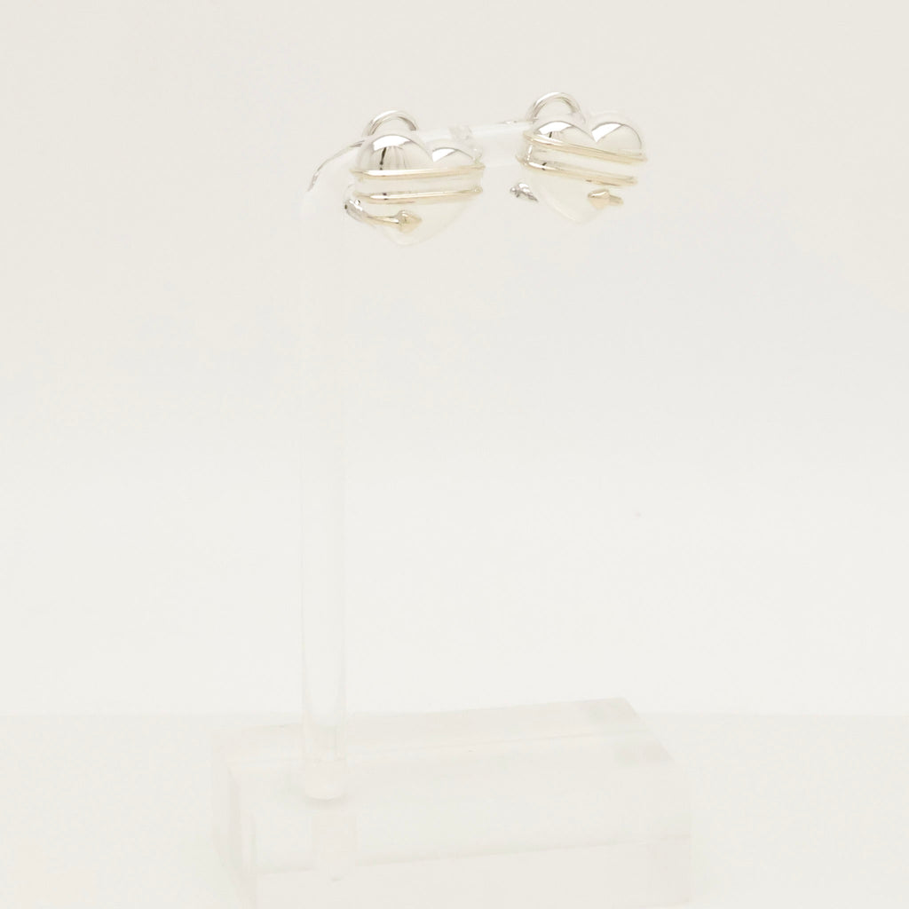 TIFFANY&Co. ハート アロー キューピット コンビ クリップ ピアス AG925 AU750