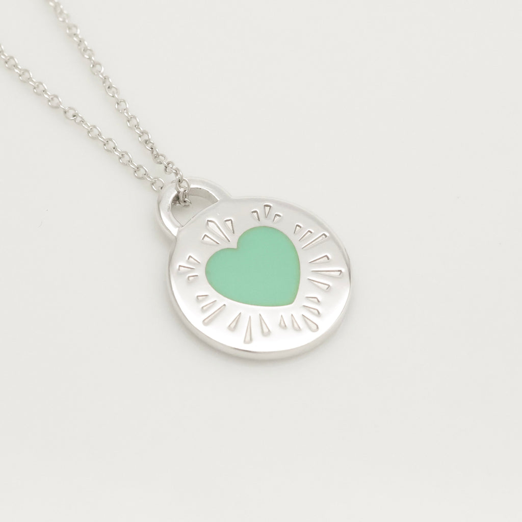 TIFFANY&Co. リターントゥ ティファニー ラウンド タグ エナメル ハート ネックレス AG925