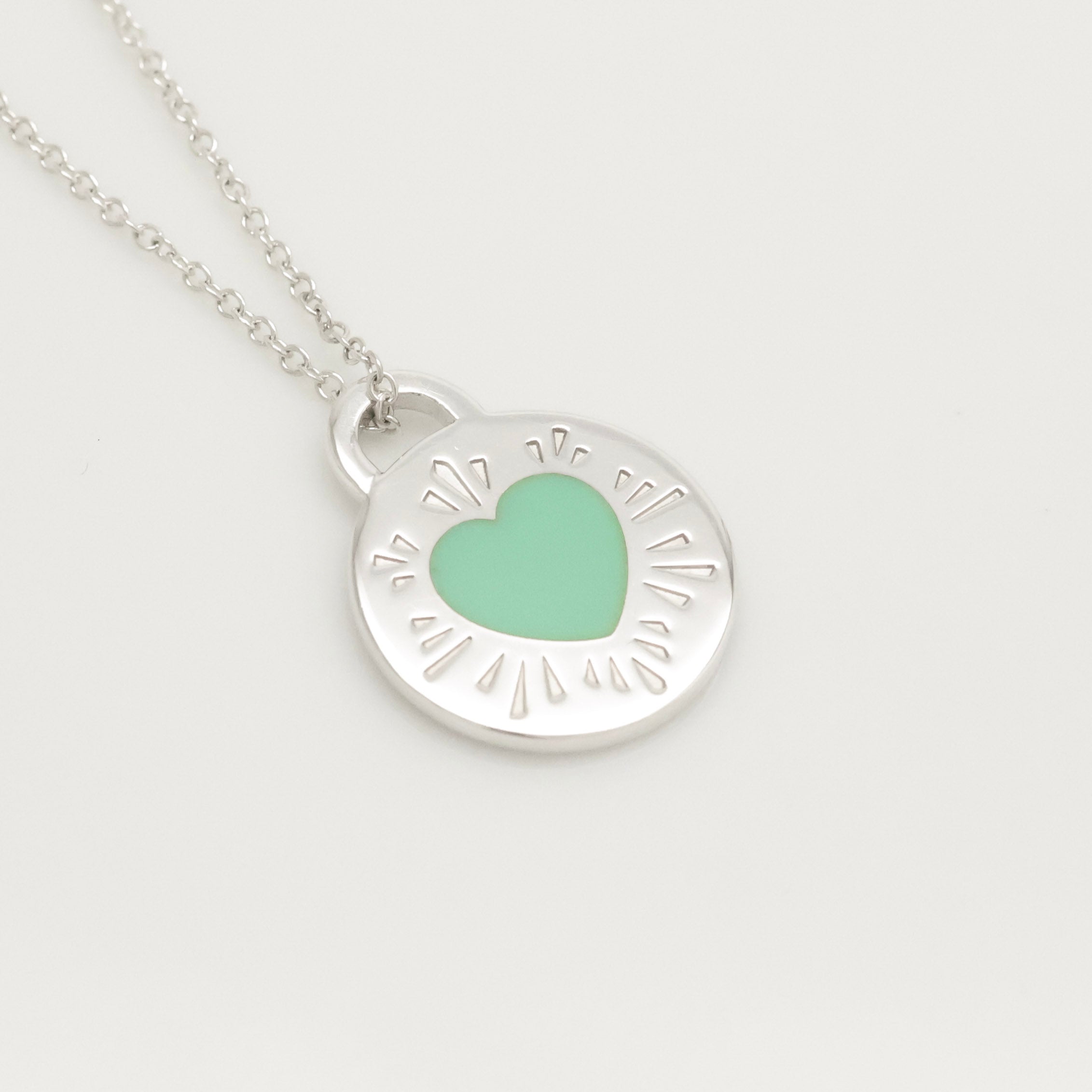 TIFFANY&Co. リターントゥ ティファニー ラウンド タグ エナメル ハート ネックレス AG925