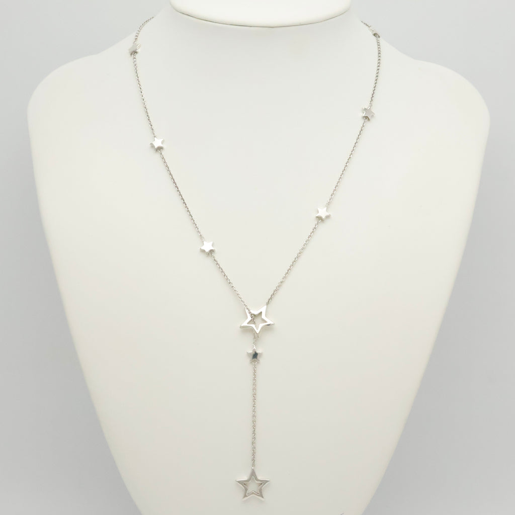 Tiffany & Co. Star Link Lariat Necklace Pendant Sterling Silver 925
