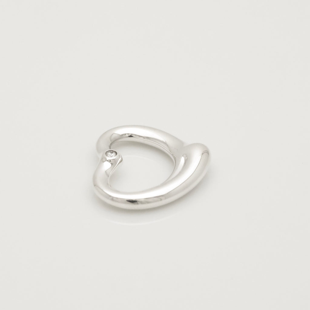 TIFFANY&Co. オープンハート 22mm 1P ダイヤモンド エルサペレッティ チャーム AG925