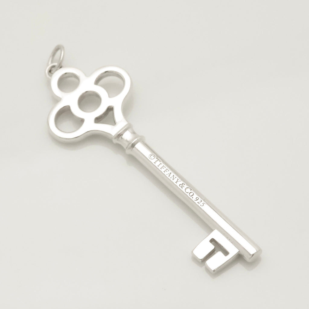 Tiffany & Co. LARGE Crown Key Pendant Charm Sterling Silver 925
