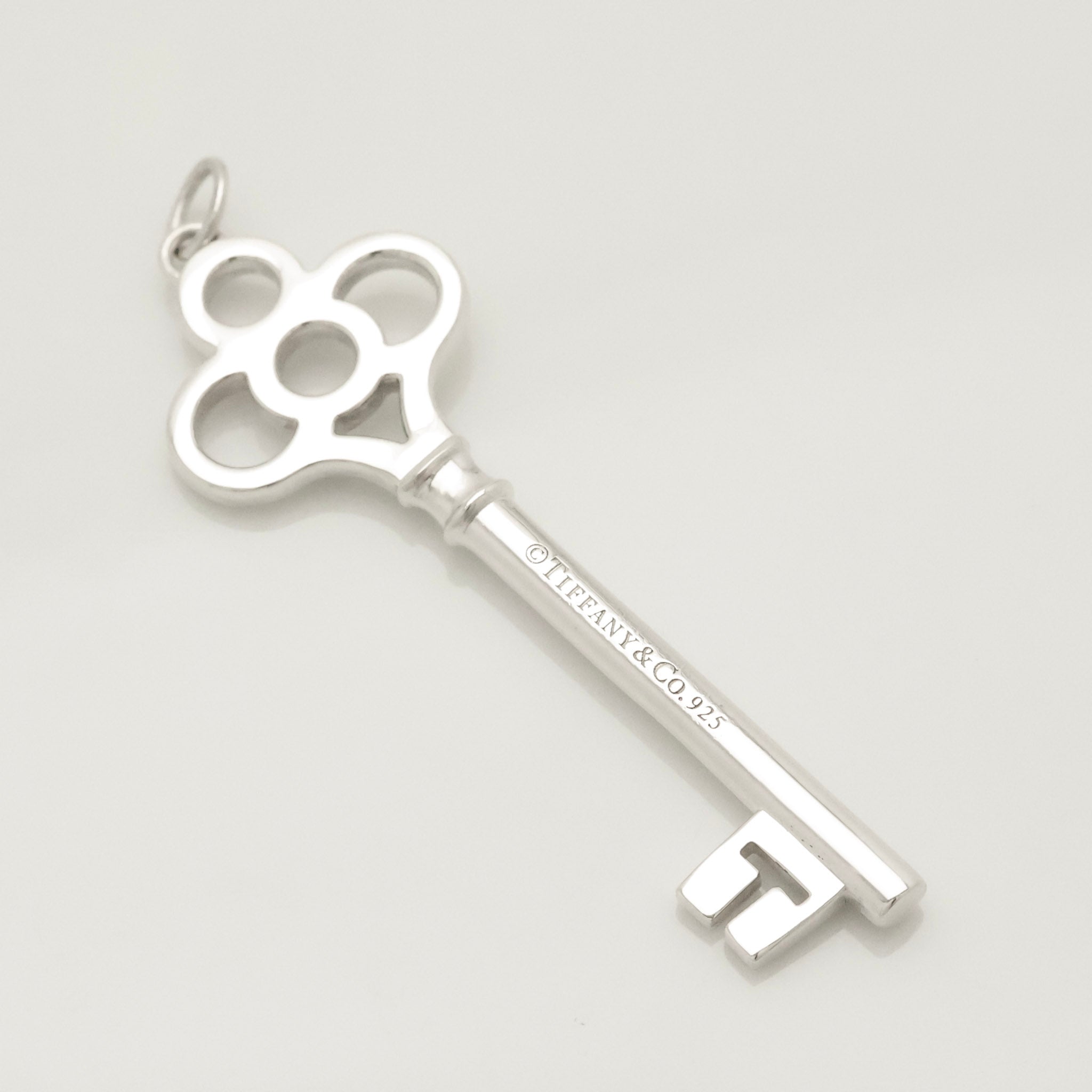 Tiffany & Co. LARGE Crown Key Pendant Charm Sterling Silver 925
